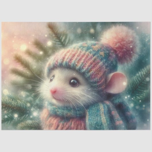 Papier Mousseline Souris de vacances dans la confortable découpage C (Recto)