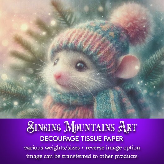 Papier Mousseline Souris de vacances dans la confortable découpage C