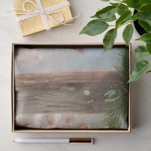 Papier Mousseline Souris d'hiver confortable Cardinal Winter Forest (Cadeau)