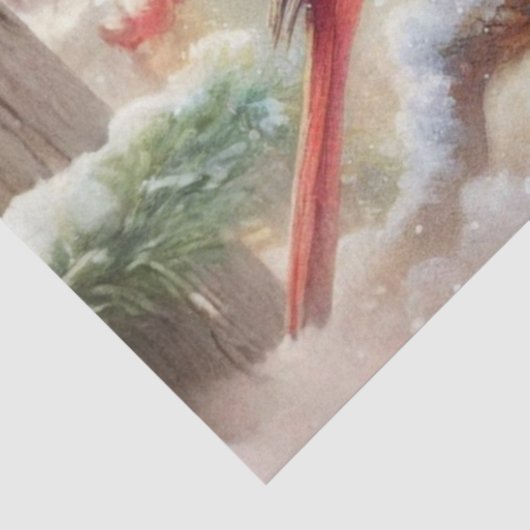 Papier Mousseline Souris d'hiver confortable Cardinal Winter Forest  (Détail)