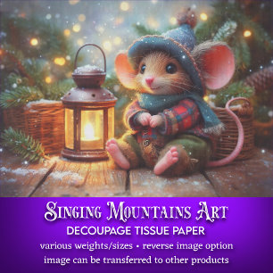 Papier Mousseline Souris d'hiver magique et découpage de Noël de lan