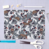 Papier Mousseline Souris et mûres sur blanc (Artisanat)