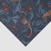 Papier Mousseline Souris et mûres sur la marine (Détail)
