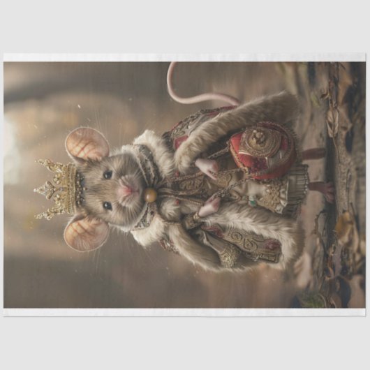 Papier Mousseline Souris Vintage Whimsical Découpage Queen (Recto)