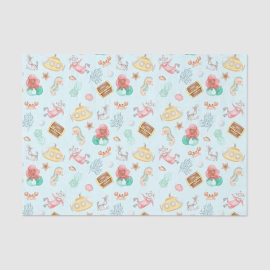 Papier Mousseline Sous la mer (Recto)