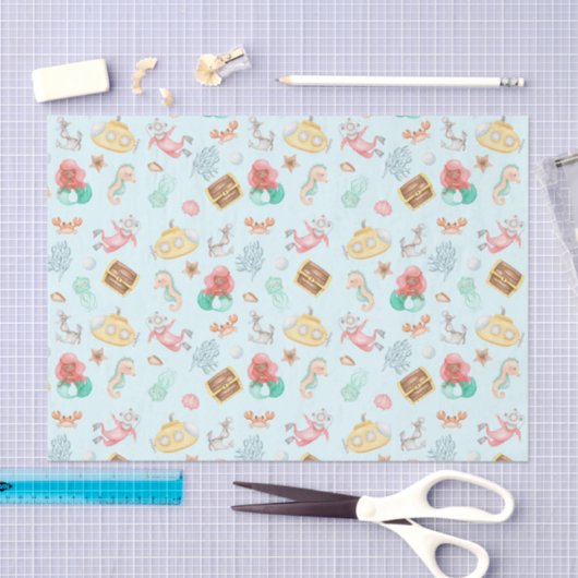 Papier Mousseline Sous la mer (Artisanat)