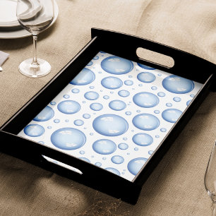 Papier Mousseline Sous la mer Bulles d'air et d'eau bleues