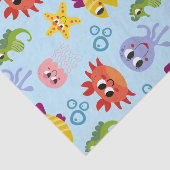 Papier Mousseline Sous La Mer Mets Whimsical Créatures Anniversaire (Détail)