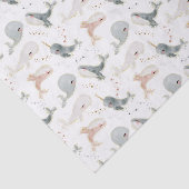 Papier Mousseline Sous l'océan Mer Baleine Whimsical et étoiles (Détail)