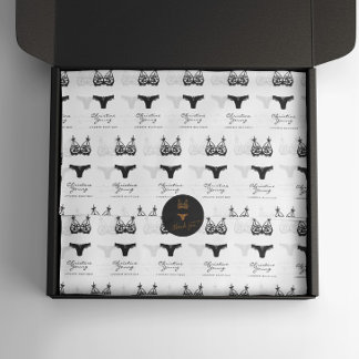 Papier Mousseline Sous-vêtements noirs Lingerie Boutique Logo