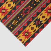 Papier Mousseline Southwest Design Red Black Gold Tribal Motif (Détail)