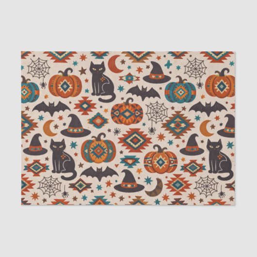 Papier Mousseline Southwest Orange Pumpkin Halloween  (Recto)