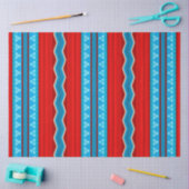Papier Mousseline Southwest River Canyon Geometric Red Turquoise (Artisanat)