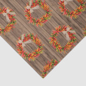 Papier Mousseline Southwest Rustic Chile Pepper Wreaths Wood Pattern (Détail)