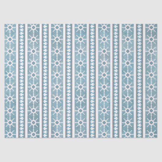 Papier Mousseline Southwest Winter Snowflakes & Pine Trees Bleu (Recto)