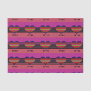 Papier Mousseline Soyez le coeur arc-en-ciel Valentine de la mine