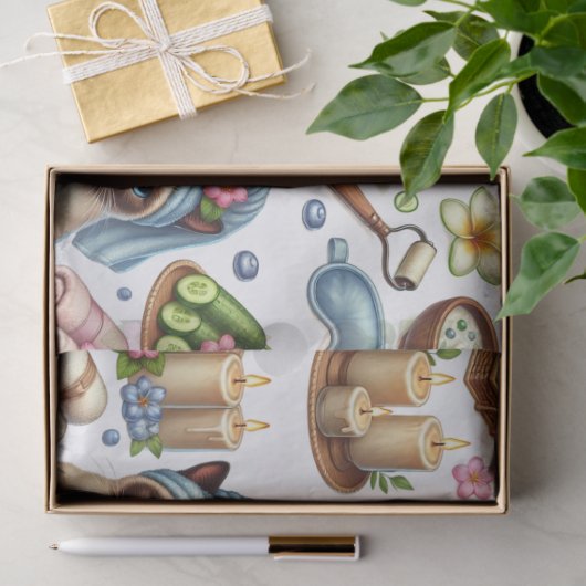 Papier Mousseline Spa party for Siamese Cat Lovers (Cadeau)