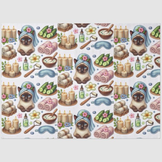 Papier Mousseline Spa party for Siamese Cat Lovers  (Recto)