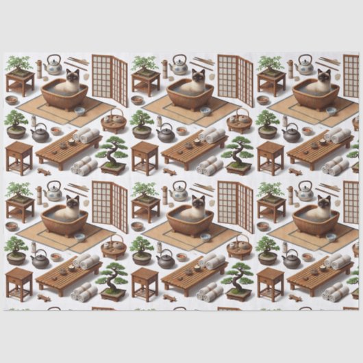 Papier Mousseline Spa party for Siamese Cat Lovers  (Recto)