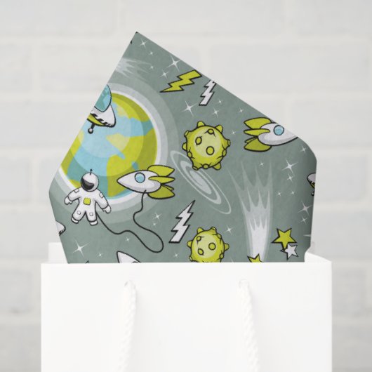Papier Mousseline Space Explorer Birthday (Sac cadeau)