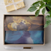 Papier Mousseline Space Nebula bleu jaune Alcool art (Cadeau)