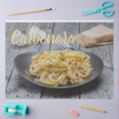 Papier Mousseline Spaghetti Carbonara Pasta avec Bacon et Parmesan (Artisanat)