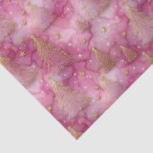 Papier Mousseline Sparkly Gold Holiday Tree on Pink (Détail)
