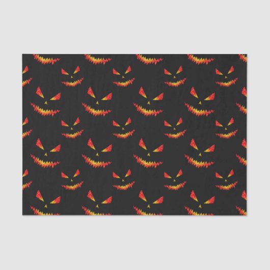 Papier Mousseline Sparkly Jack O'Lantern face motif Halloween (Recto)