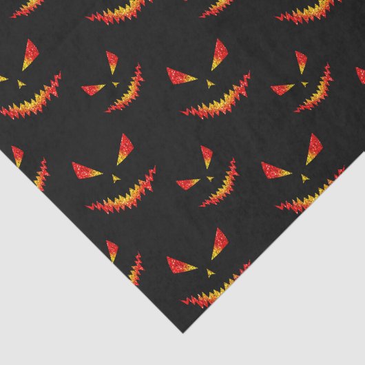Papier Mousseline Sparkly Jack O'Lantern face motif Halloween (Détail)