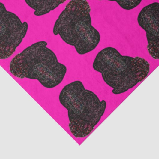 Papier Mousseline Sparkly magical black rabbit for luck (Détail)