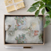 Papier Mousseline Sparkly Rustic Christmas Winter Scènes Collage (Cadeau)