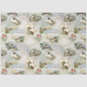 Papier Mousseline Sparkly Rustic Christmas Winter Scènes Collage