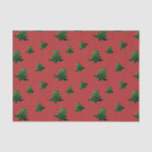 Papier Mousseline Sparkly sapin vert étincelle rouge motif (Recto)