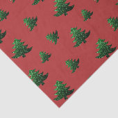 Papier Mousseline Sparkly sapin vert étincelle rouge motif (Détail)