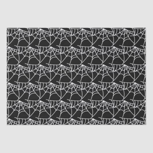Papier Mousseline Spider Webs Halloween Motif noir Éffrayant (Recto)