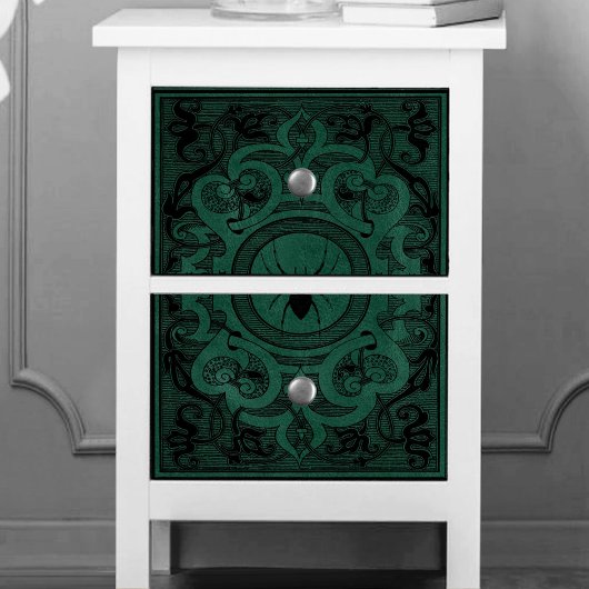 Papier Mousseline Spider Witch | Emerald Green Spiderweb Flourish