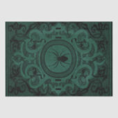 Papier Mousseline Spider Witch | Emerald Green Spiderweb Flourish (Recto)