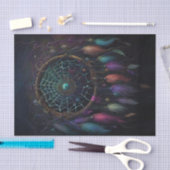 Papier Mousseline Spiderweb Dreamcatcher Découpage en plume vive (Artisanat)