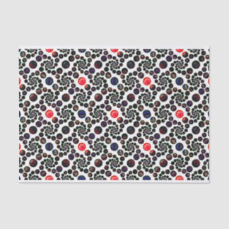 Papier Mousseline Spirale Abstraite foncée avec Cerises Motif