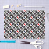 Papier Mousseline Spirale Abstraite foncée avec Cerises Motif (Artisanat)