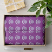 Papier Mousseline Spirale argentée de lune sur le pourpre (Cadeau)
