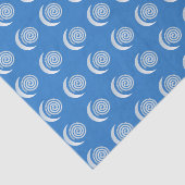 Papier Mousseline Spirale de lune d'argent sur bleu profond (Détail)