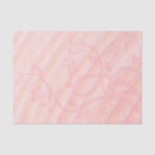 Papier Mousseline Spirales de Pêche, vignes et fleurs (Recto)