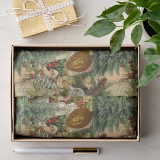 Papier Mousseline Splendeur de Noël victorien (Cadeau)