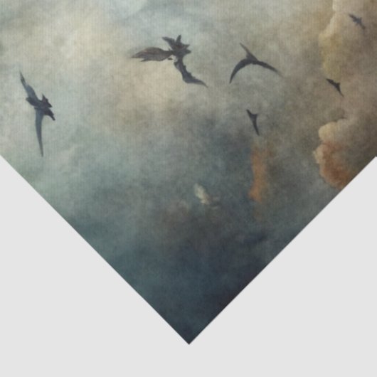 Papier Mousseline Spooky Haunting Fantasy Gothic Raven (Détail)