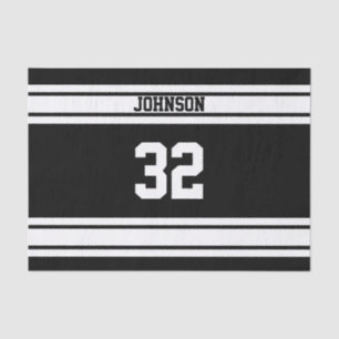 Papier Mousseline Sport en bande blanche et noire