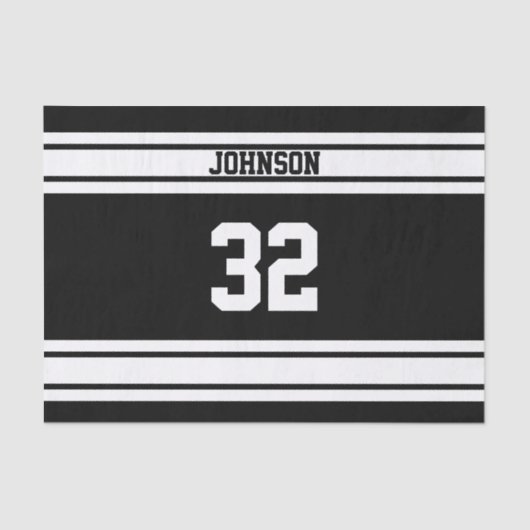 Papier Mousseline Sport en bande blanche et noire (Recto)