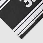 Papier Mousseline Sport en bande blanche et noire (Détail)