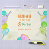 Papier Mousseline Sports Party Watercolor Pickleball thème Anniversa (Artisanat)