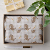 Papier Mousseline Spring Hare And Carrots Beige Gingham Easter (Cadeau)
